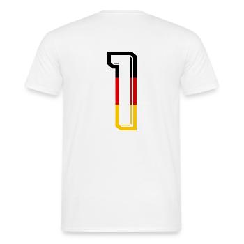 Nummer 1 Deutschland Trikot Zahl 1 Jahr - Männer T-Shirt - Weiß - Hinten - AI Model Male 178 dark (178cm)