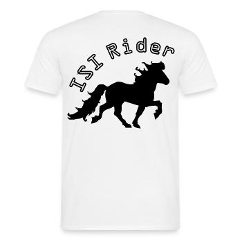 Islandpferd ISI Rider Pferdesport Tölten - Männer T-Shirt - Weiß - Hinten - AI Model Male 178 dark (178cm)