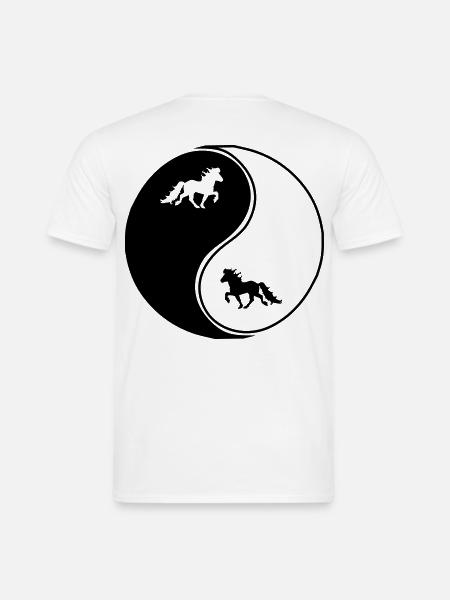 Islandpferde Yin Yang Freizeitreiten Pferd - Männer T-Shirt - Weiß