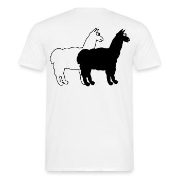 witzige Alpakas  - Männer T-Shirt - Weiß - Hinten - AI Model Male 178 dark (178cm)