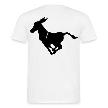 Süßer Esel im Galopp Grautier  - Männer T-Shirt - Weiß - Hinten - AI Model Male 178 dark (178cm)