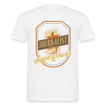 Journaliste - T-shirt homme - blanc - Dos - AI Model Male 178 dark (178cm)