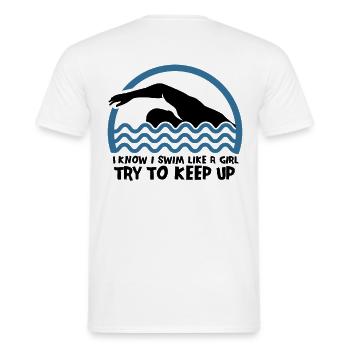 Schwimmen Schwimmer Sport - Männer T-Shirt - Weiß - Hinten - AI Model Male 178 dark (178cm)