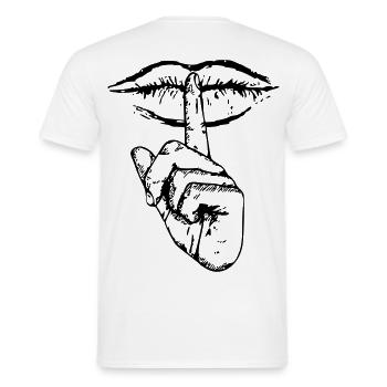 Mouth Shut - Männer T-Shirt - Weiß - Hinten - AI Model Male 178 dark (178cm)