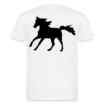 Horse Thoroughbred Arabian Gallop, noble Asil Arabian - Men's T-Shirt - white - Back - AI Model Male 178 dark (178cm)
