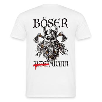 Böser Wikinger-Krieger Grafik - Männer T-Shirt - Weiß - Hinten - AI Model Male 178 dark (178cm)