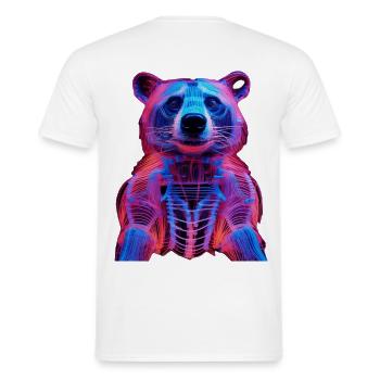 Neon-Hirschkäfer Design - Men's T-Shirt - white - Back - AI Model Male 178 dark (178cm)