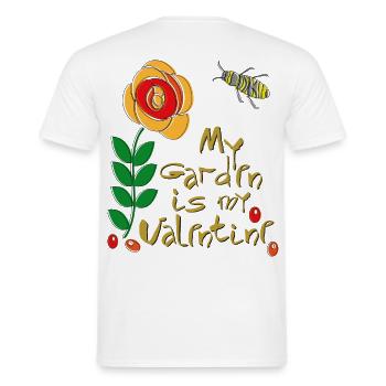 my Garden is my Valentine - Männer T-Shirt - Weiß - Hinten - AI Model Male 178 dark (178cm)