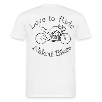 Les motards aiment faire du vélo nu - T-shirt homme - blanc - Dos - AI Model Male 178 dark (178cm)