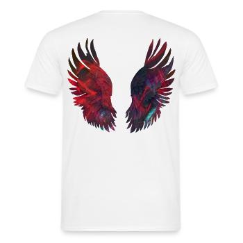 Leuchtende Feuerflügel - Männer T-Shirt - Weiß - Hinten - AI Model Male 178 dark (178cm)