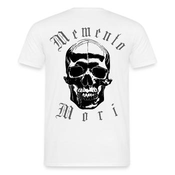 Crâne Memento Mori - T-shirt homme - blanc - Dos - AI Model Male 178 dark (178cm)
