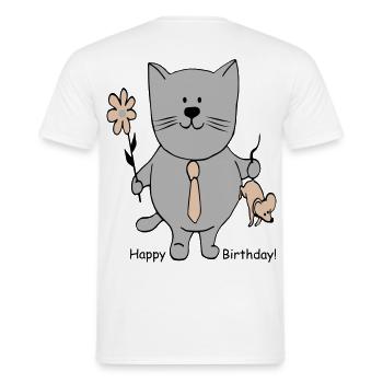 Happy Birthday - Men's T-Shirt - white - Back - AI Model Male 178 dark (178cm)