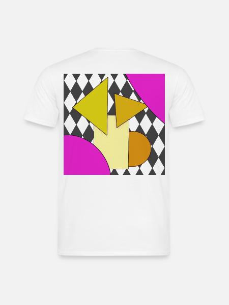 Geometrische Abstraktion Neon Pink - Männer T-Shirt - Weiß