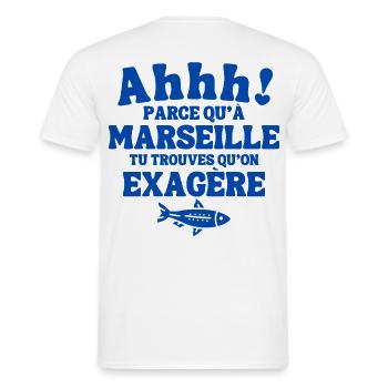 Marseille, I am Marseillais, Marseillais, 13 - Men's T-Shirt - white - Back - AI Model Male 178 dark (178cm)