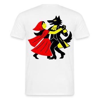 Walzer mit dem Wolf - Männer T-Shirt - Weiß - Hinten - AI Model Male 178 dark (178cm)