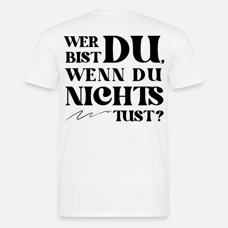Wer bist Du Retro Statement - Männer T-Shirt - Weiß