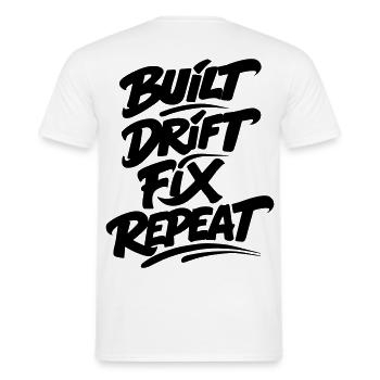 Built Drift Fix Repeat v2 - Men's T-Shirt - white - Back - AI Model Male 178 dark (178cm)