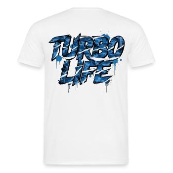 Turbo Life Camo Street Tuning Style - Men's T-Shirt - white - Back - AI Model Male 178 dark (178cm)
