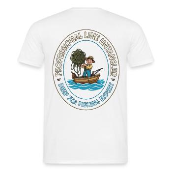 Deep Sea Fishing Expert Emblem - Men's T-Shirt - white - Back - AI Model Male 178 dark (178cm)
