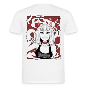 Anime Teufel Mädchen Goth Design - Männer T-Shirt - Weiß - Hinten - AI Model Male 178 dark (178cm)