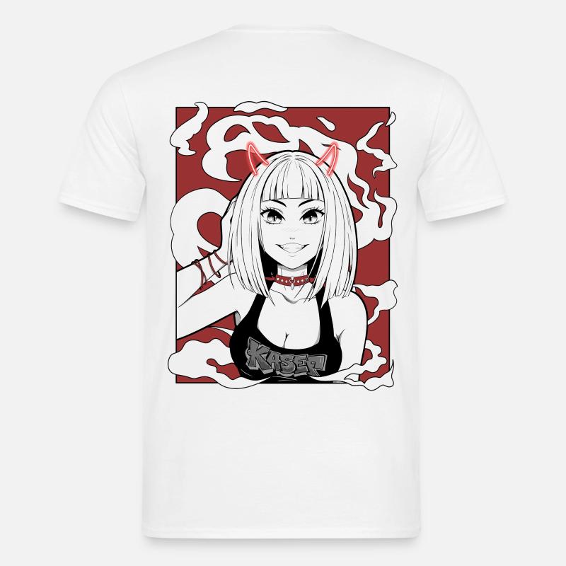 Anime Teufel Mädchen Goth Design - Männer T-Shirt - Weiß