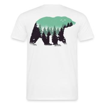 Bear Forest Nature - Men's T-Shirt - white - Back - AI Model Male 178 dark (178cm)