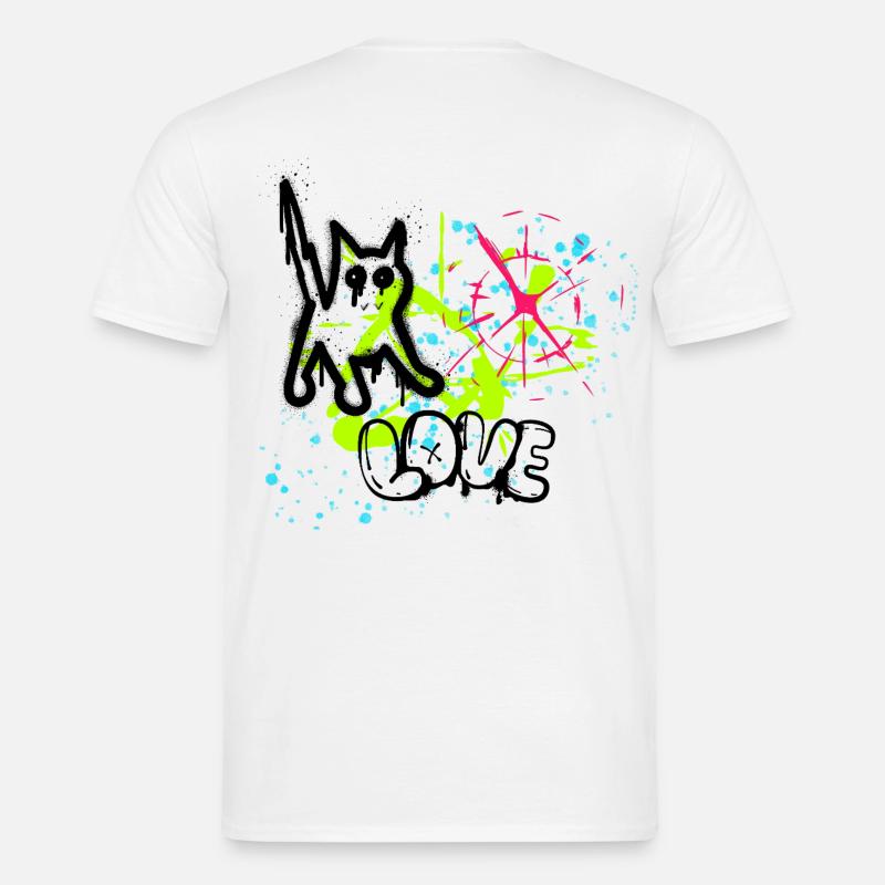 Neon Graffiti Splatter Muster - Männer T-Shirt - Weiß