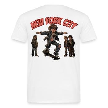 NEW YORK CITY JUMP - Men's T-Shirt - white - Back - AI Model Male 178 dark (178cm)