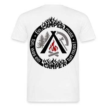 Drôle de camping-car : configuration individuelle 3 couleurs - T-shirt homme - blanc - Dos - AI Model Male 178 dark (178cm)