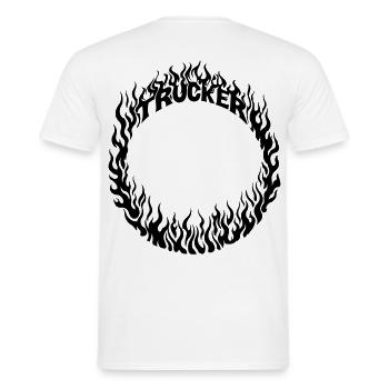 Trucker Fire Ring Detailed - Color Changeable - Men's T-Shirt - white - Back - AI Model Male 178 dark (178cm)