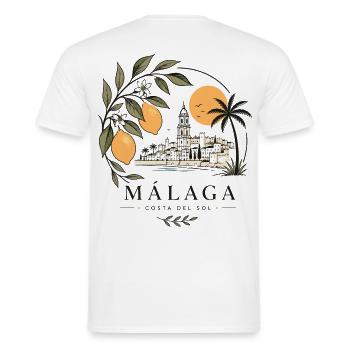 Málaga Küstenparadies - Männer T-Shirt - Weiß - Hinten - AI Model Male 178 dark (178cm)