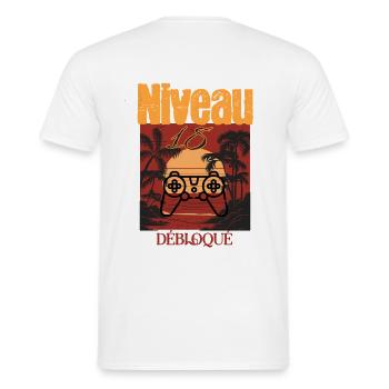 18-jähriges Level freigeschaltet – Gamer-Geschenk - Männer T-Shirt - Weiß - Hinten - AI Model Male 178 dark (178cm)