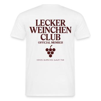 Wein Lecker Weinchen Club Weinliebhaber Rotwein - Männer T-Shirt - Weiß - Hinten - AI Model Male 178 dark (178cm)