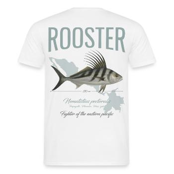 Rooster Fisch Inshore Angeln im Pazifik in Amerika - Männer T-Shirt - Weiß - Hinten - AI Model Male 178 dark (178cm)