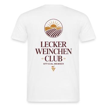 Wein Lecker Weinchen Club Weinliebhaber Rotwein - Männer T-Shirt - Weiß - Hinten - AI Model Male 178 dark (178cm)