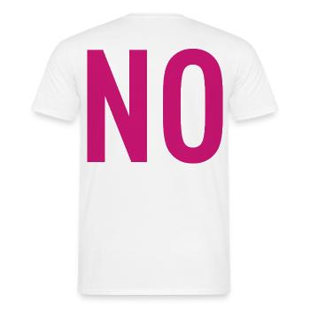 NON – Déclaration de typographie rose - T-shirt homme - blanc - Dos - AI Model Male 178 dark (178cm)