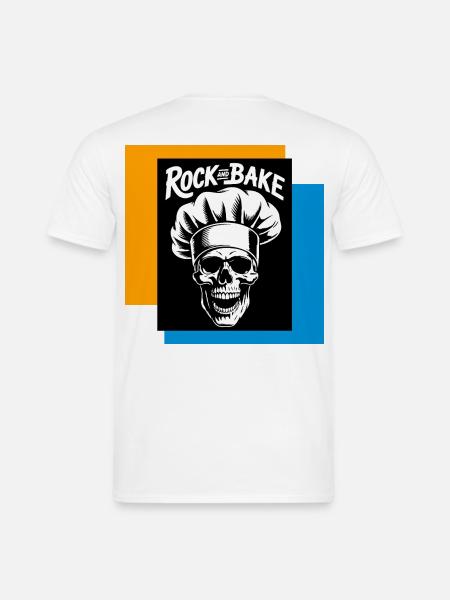 Rock and Bake Schädelkoch - Männer T-Shirt - Weiß