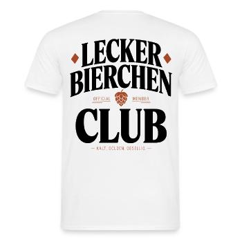 Lecker Bierchen Club Bier Spruch JGA Malle Bier - Men's T-Shirt - white - Back - AI Model Male 178 dark (178cm)