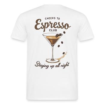 Espresso Club Cocktail Nacht Design - Männer T-Shirt - Weiß - Hinten - AI Model Male 178 dark (178cm)