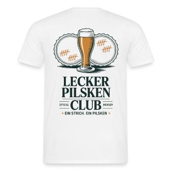 Bier Lecker Pilsken Club Ruhrpott Pils Bierchen - Männer T-Shirt - Weiß - Hinten - AI Model Male 178 dark (178cm)