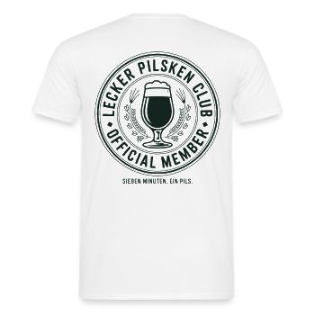Bier Lecker Pilsken Club Ruhrpott Pils Bierchen - Männer T-Shirt - Weiß - Hinten - AI Model Male 178 dark (178cm)