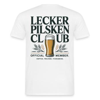 Bier Lecker Pilsken Club Ruhrpott Pils Bierchen - Männer T-Shirt - Weiß - Hinten - AI Model Male 178 dark (178cm)