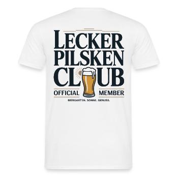 Bier Lecker Pilsken Club Ruhrpott Pils Bierchen - Männer T-Shirt - Weiß - Hinten - AI Model Male 178 dark (178cm)