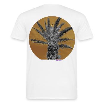 Retro-Handfläche - Männer T-Shirt - Weiß - Hinten - AI Model Male 178 dark (178cm)