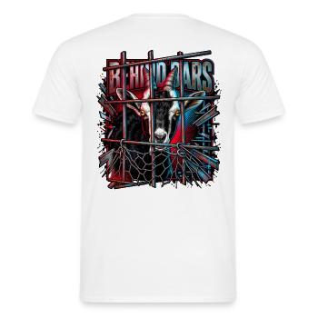 Hinter Gittern Neonziege - Männer T-Shirt - Weiß - Hinten - AI Model Male 178 dark (178cm)