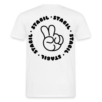 STABIL - PEACE - Männer T-Shirt - Weiß - Hinten - AI Model Male 178 dark (178cm)