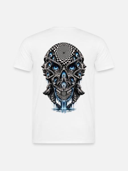 Surreales Kopf-Treppenlabyrinth - Männer T-Shirt - Weiß