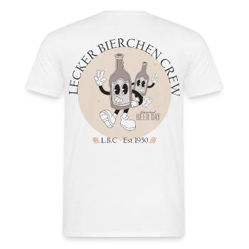 Biercrew - Internationaler BierTag  - Männer T-Shirt - Weiß - Hinten - AI Model Male 178 dark (178cm)