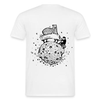 Pianist – Musikalischer Asteroid - Männer T-Shirt - Weiß - Hinten - AI Model Male 178 dark (178cm)