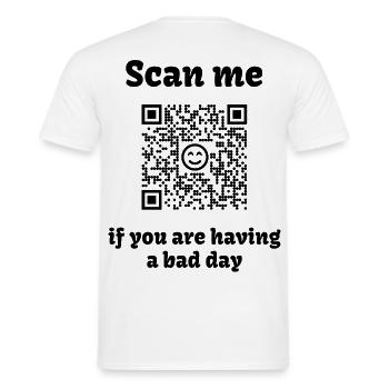 QR-Code mit liebevoller Botschaft - Männer T-Shirt - Weiß - Hinten - AI Model Male 178 dark (178cm)